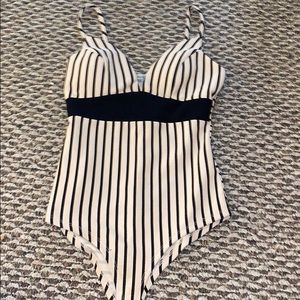 Striped body suit